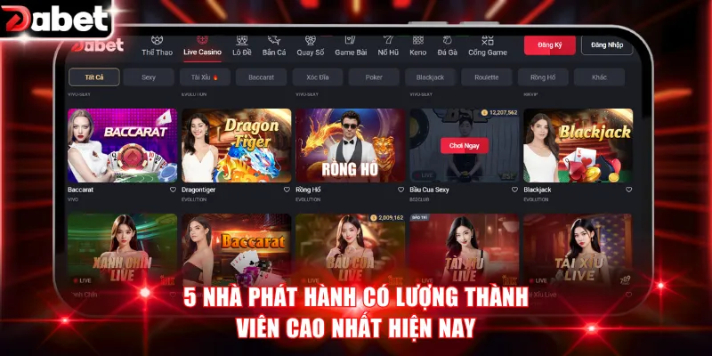 Giới Thiệu Trang Web casino DABET Xanh Chín Top 1 Châu Á 4 5 nhà phát hành có lượng thành viên cao nhất hiện nay