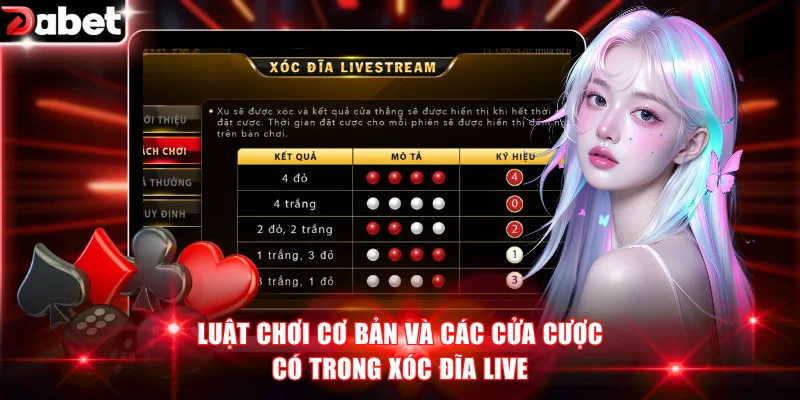 Luật chơi cơ bản và các cửa cược có trong xóc đĩa live