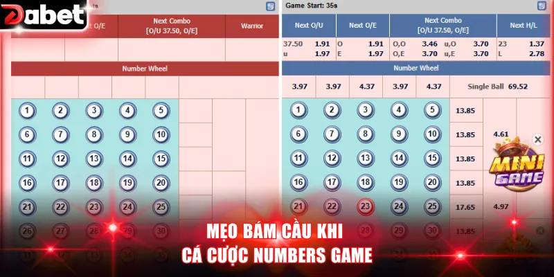 Mẹo bám cầu khi cá cược Numbers Game