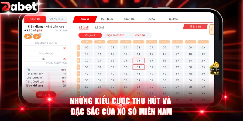 Những kiểu cược thu hút và đặc sắc của xổ số miền Nam